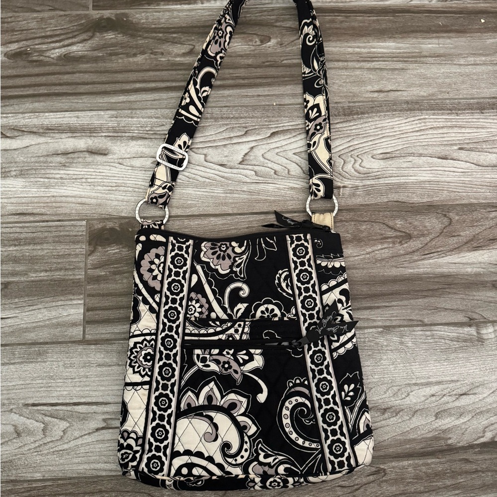 Vera Bradley Black and Cream Crossbody Bag